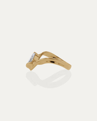 1.03 CT Pear CVD Diamond Unique Style Engagement Ring