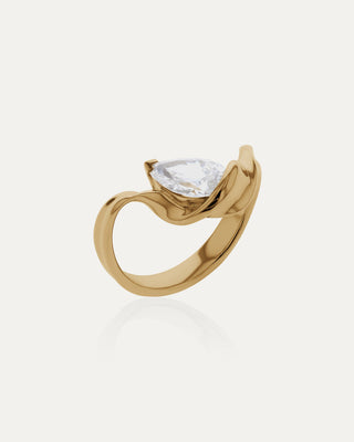 1.03 CT Pear CVD Diamond Unique Style Engagement Ring