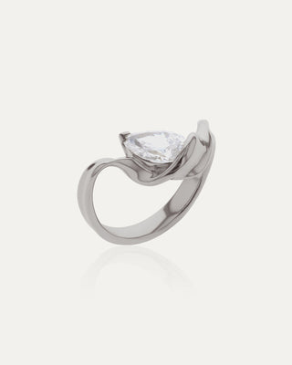 1.03 CT Pear CVD Diamond Unique Style Engagement Ring