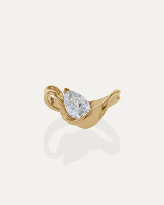 1.03 CT Pear CVD Diamond Unique Style Engagement Ring