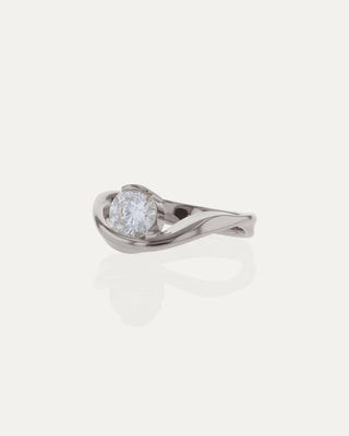 1.01 CT Round CVD Diamond Unique Style Engagement Ring