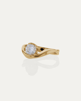 1.01 CT Round CVD Diamond Unique Style Engagement Ring