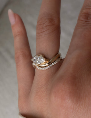 1.0 CT - 2.0 CT  Marquise Solitaire Setting Diamond Bridal Set