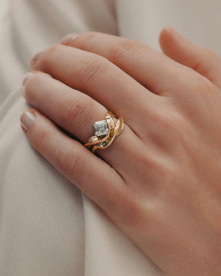 1.53 CT Asscher CVD Diamond Unique Engagement Ring