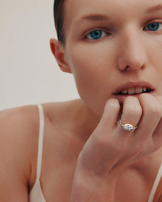 1.03 CT Marquise CVD Diamond Unique Style Engagement Ring