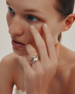 1.03 CT Oval CVD Diamond Unique Style Engagement Ring
