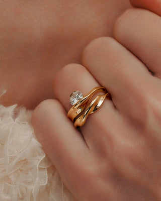 1.01 CT Round CVD Diamond Unique Style Engagement Ring