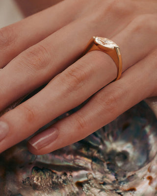 1.0 CT Marquise CVD Diamond Unique Style Engagement Ring