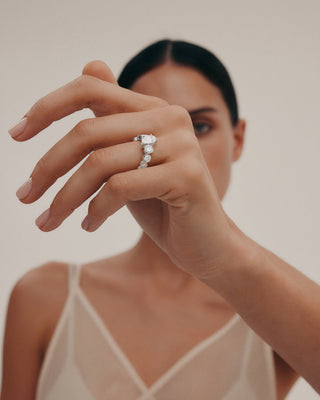 1.50 CT Pear CVD Diamond Unique Style Engagement Ring