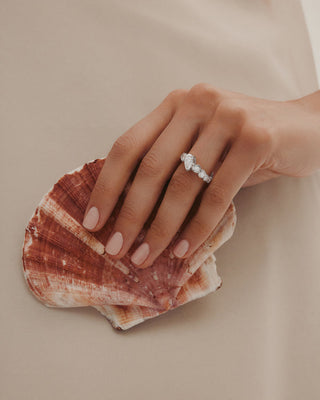 1.50 CT Pear CVD Diamond Unique Style Engagement Ring