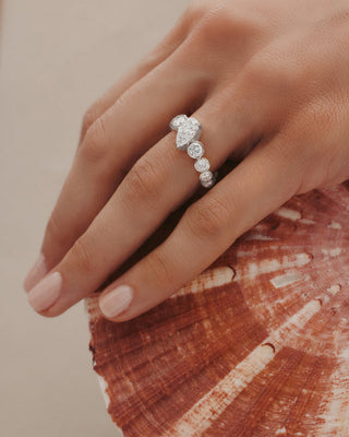 1.50 CT Pear CVD Diamond Unique Style Engagement Ring