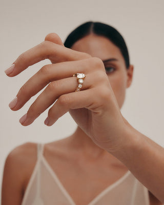 1.50 CT Pear CVD Diamond Unique Style Engagement Ring