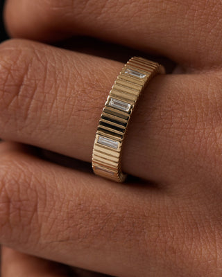 0.80 CT Baguette Cut Wedding Band For Men