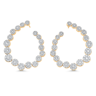 3.59 TCW Round Moissanite Diamond Hoop Earrings - violetjewels