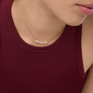 1.22 CT Round,Pear,Oval & Marquise E/VS1 Lab Grown Diamond Necklace