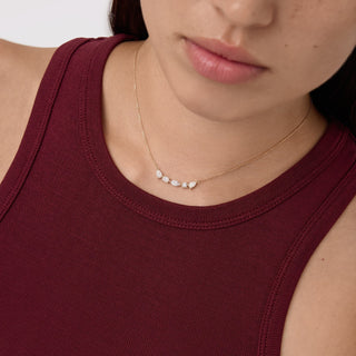 1.22 CT Round,Pear,Oval & Marquise E/VS1 Lab Grown Diamond Necklace