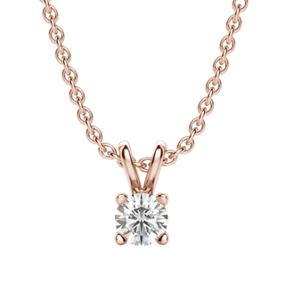 0.25-1.0 CT Round Solitaire F/VS Lab Grown Diamond Necklace - violetjewels