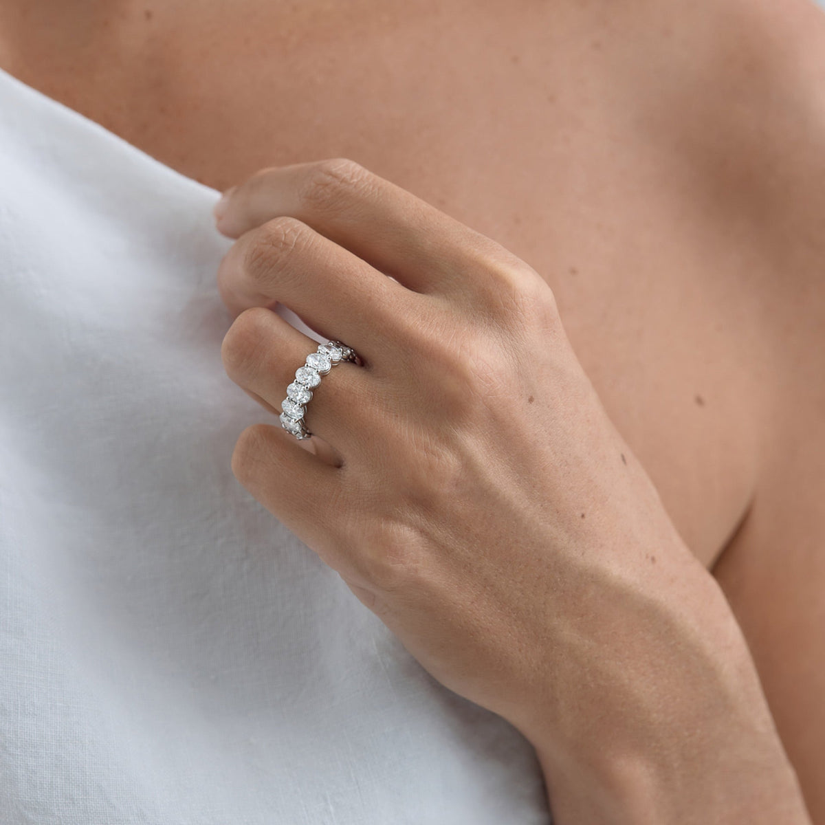 3.0 TCW Oval Diamond Eternity Wedding Band