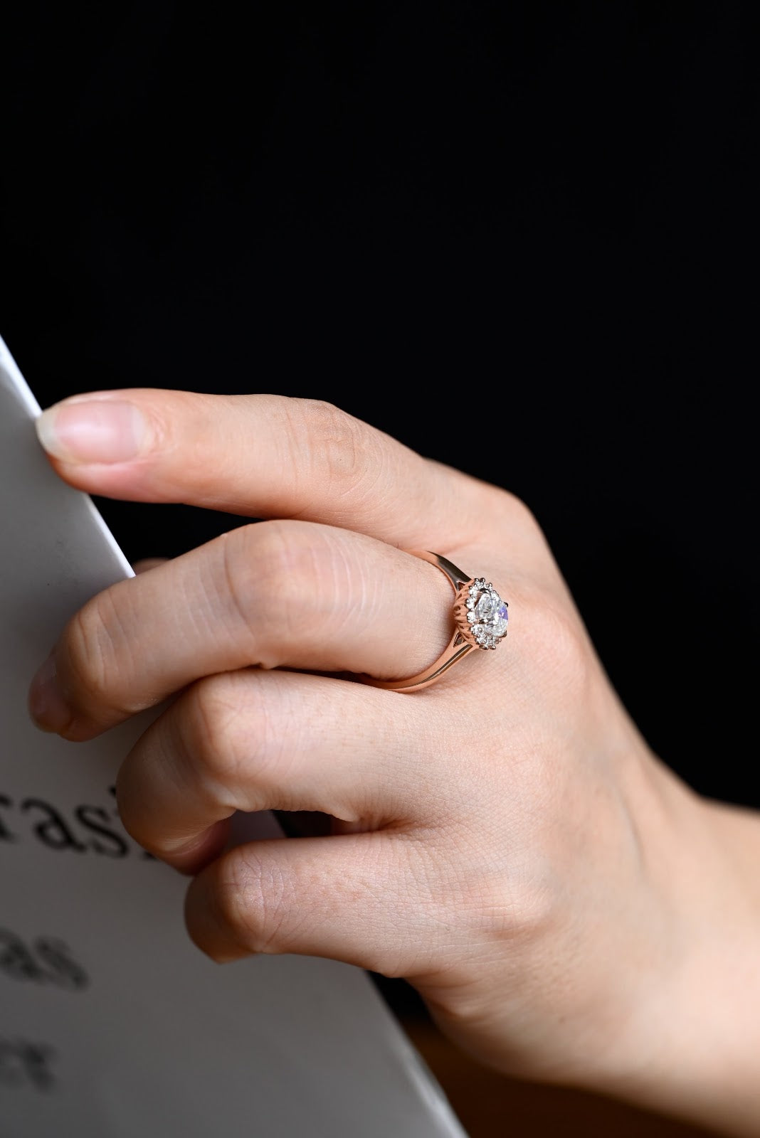 Oval Cut Diamond Radiance Halo Engagement Ring
