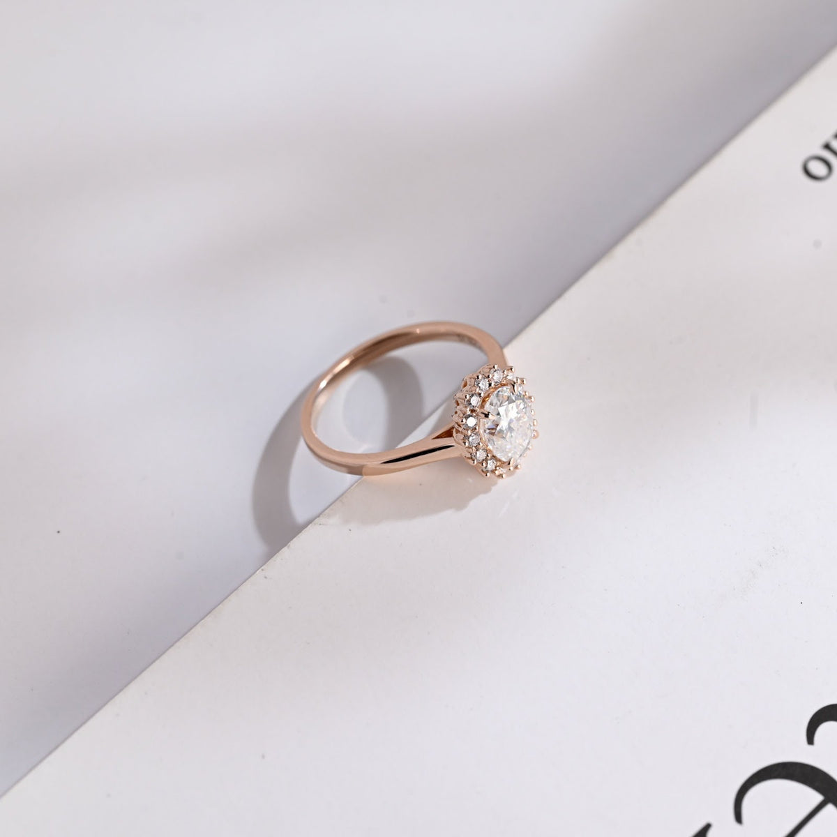 Oval Cut Diamond Radiance Halo Engagement Ring