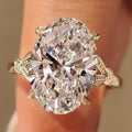 Oval Diamond Aura Hidden Halo Split Shank Nature Inspired Engagement Ring
