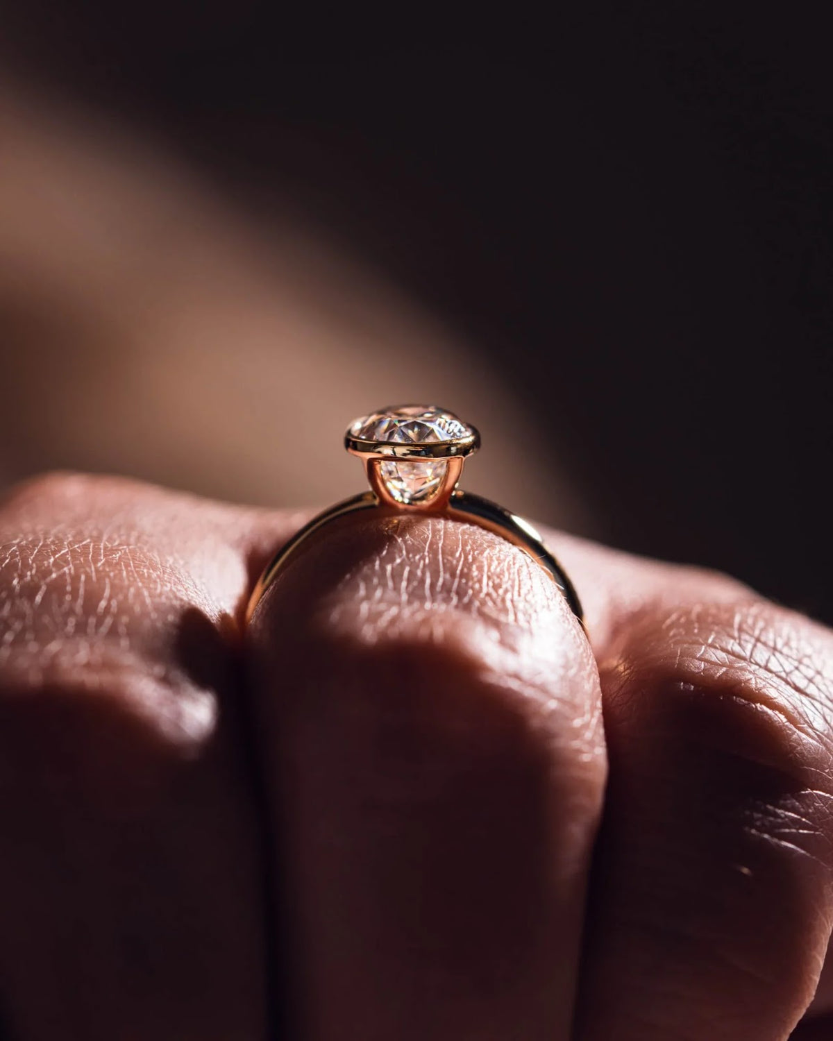 Oval Diamond Brilliance Bezel Solitaire Engagement Ring