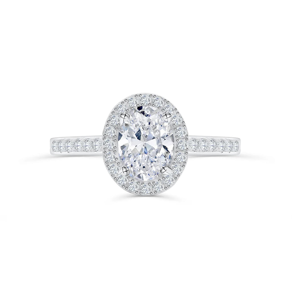 Oval Diamond Brilliant Halo Pavé Engagement Ring