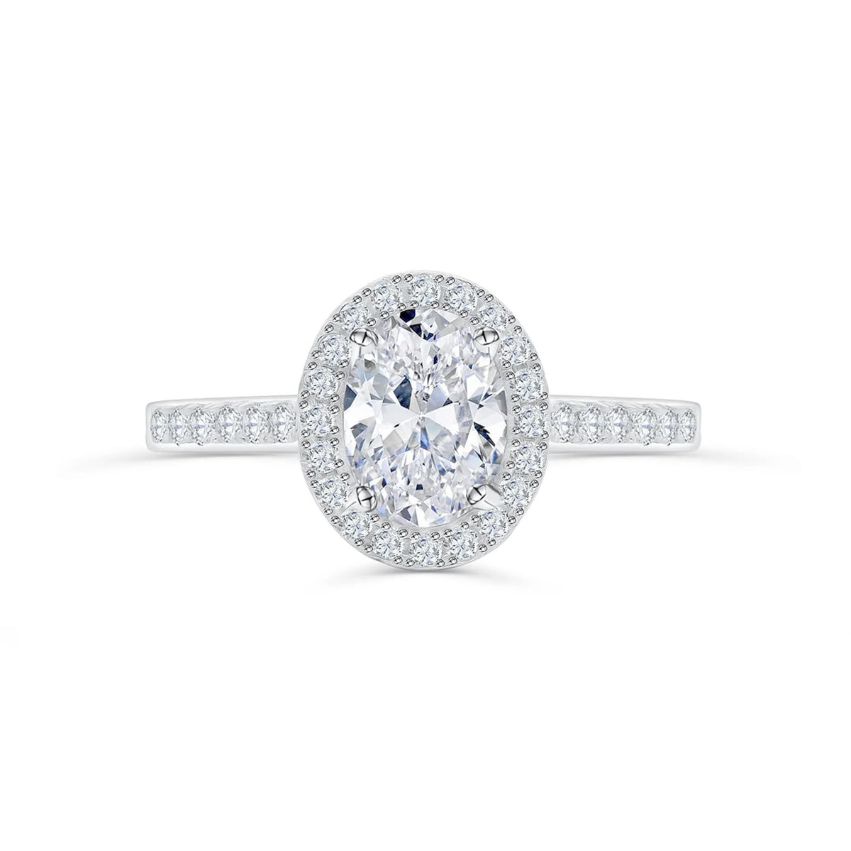 Oval Diamond Brilliant Halo Pavé Engagement Ring