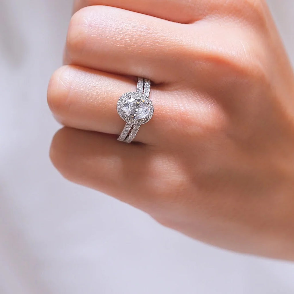 Oval Diamond Brilliant Halo Pavé Engagement Ring