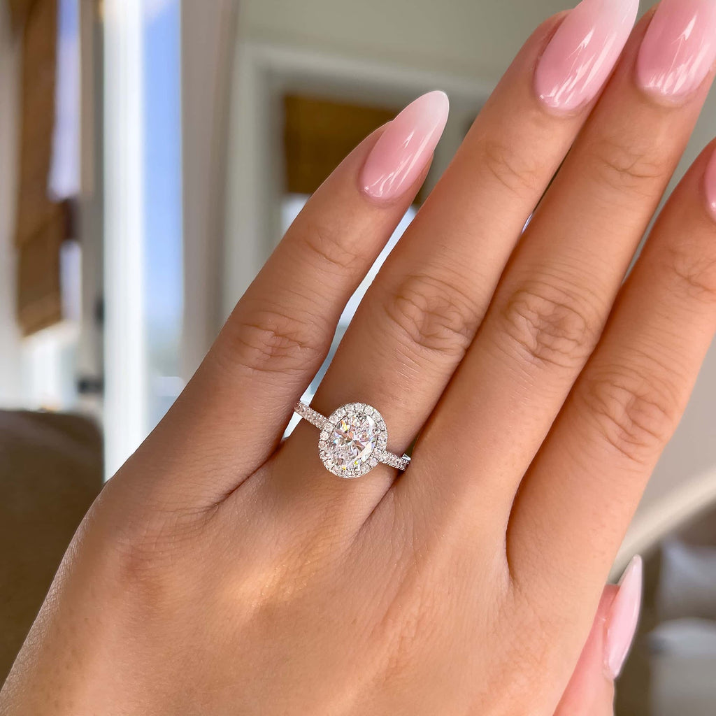Oval Diamond Brilliant Halo Pavé Engagement Ring