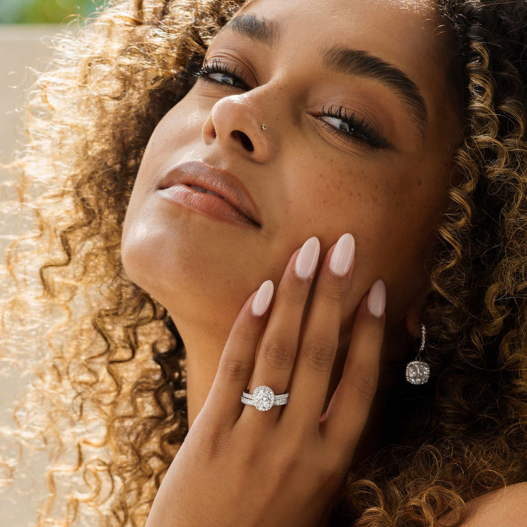 Oval Diamond Brilliant Halo Pavé Engagement Ring