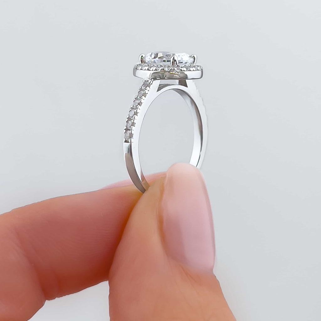 Oval Diamond Brilliant Halo Pavé Engagement Ring