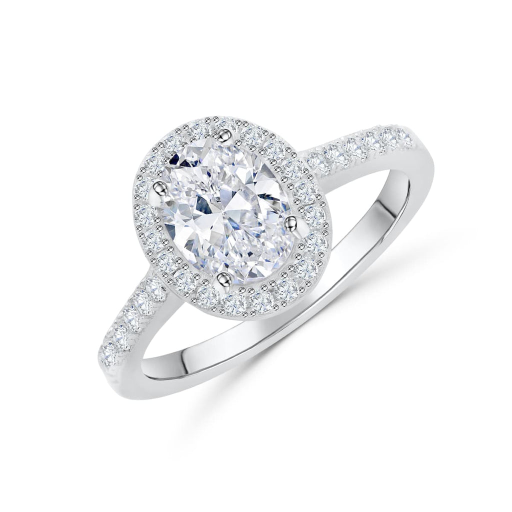 Oval Diamond Brilliant Halo Pavé Engagement Ring