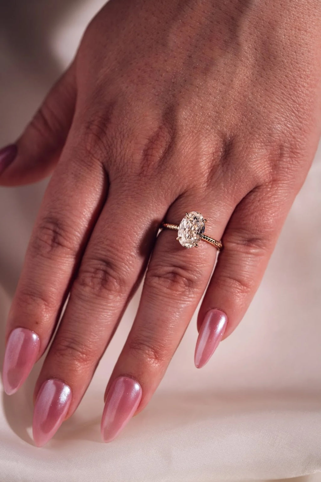 Oval Diamond Classic Hidden Halo Engagement Ring