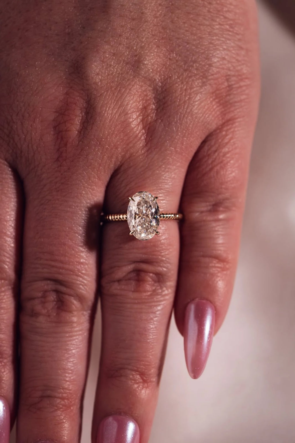 Oval Diamond Classic Hidden Halo Engagement Ring