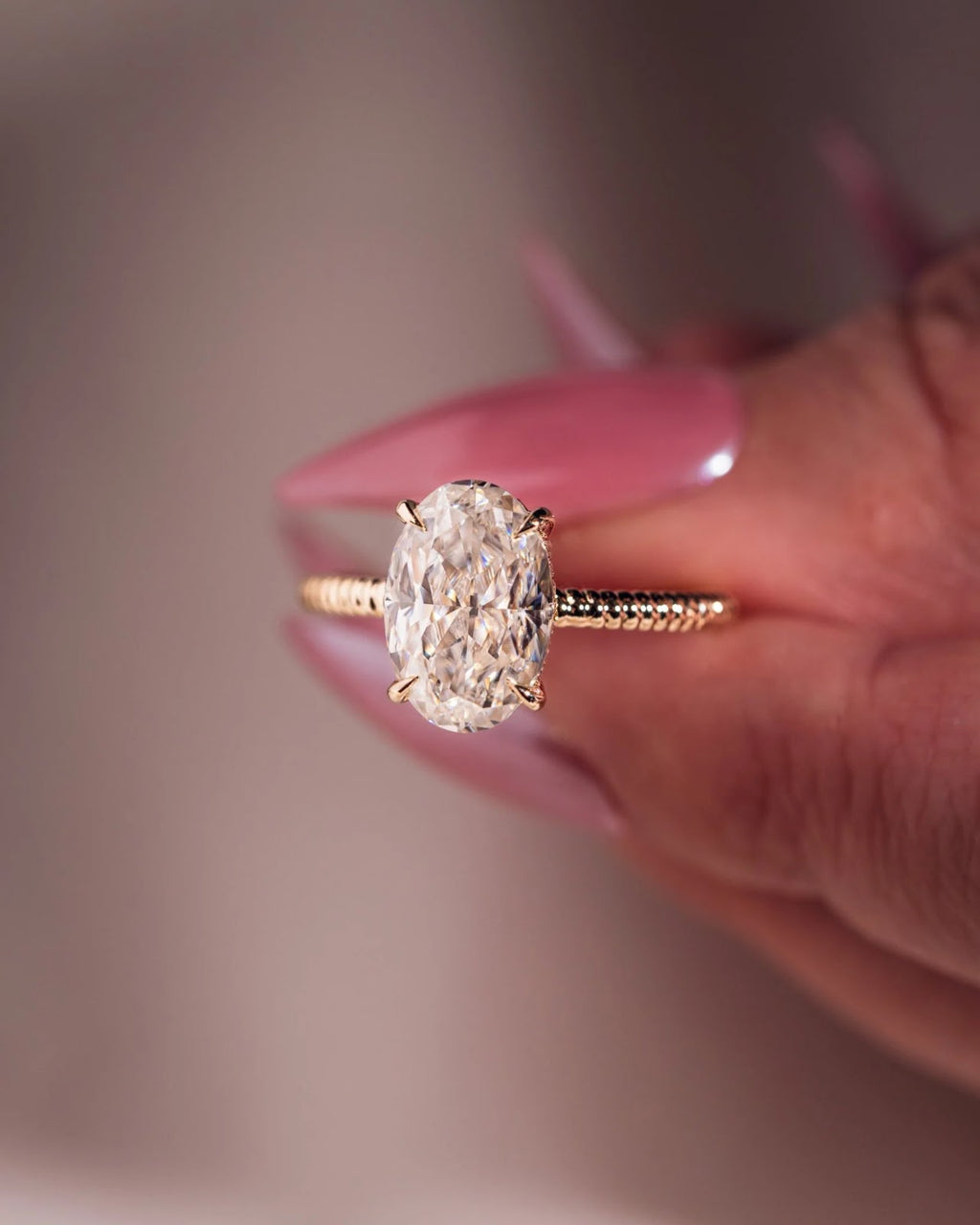 Oval Diamond Classic Hidden Halo Engagement Ring