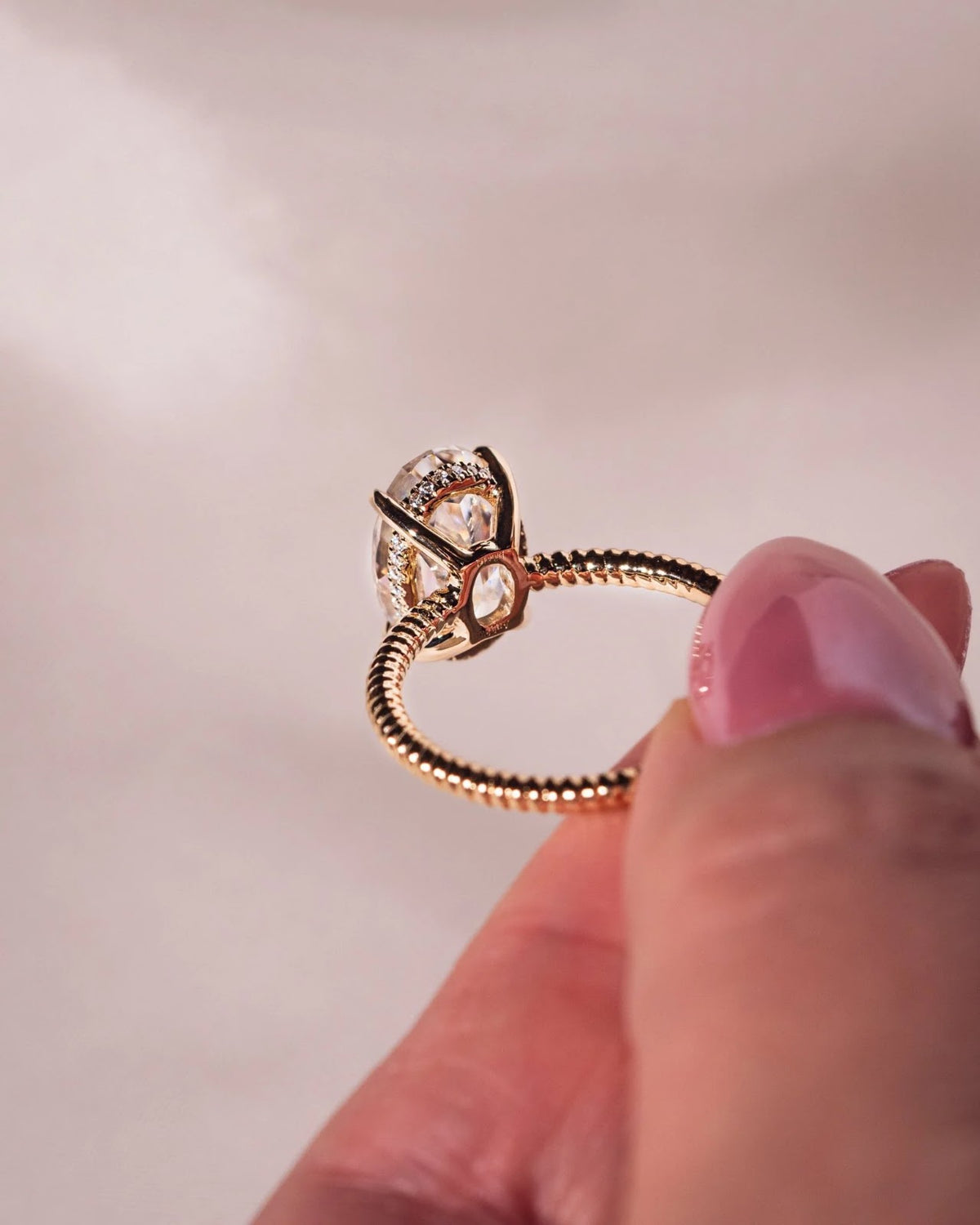 Oval Diamond Classic Hidden Halo Engagement Ring