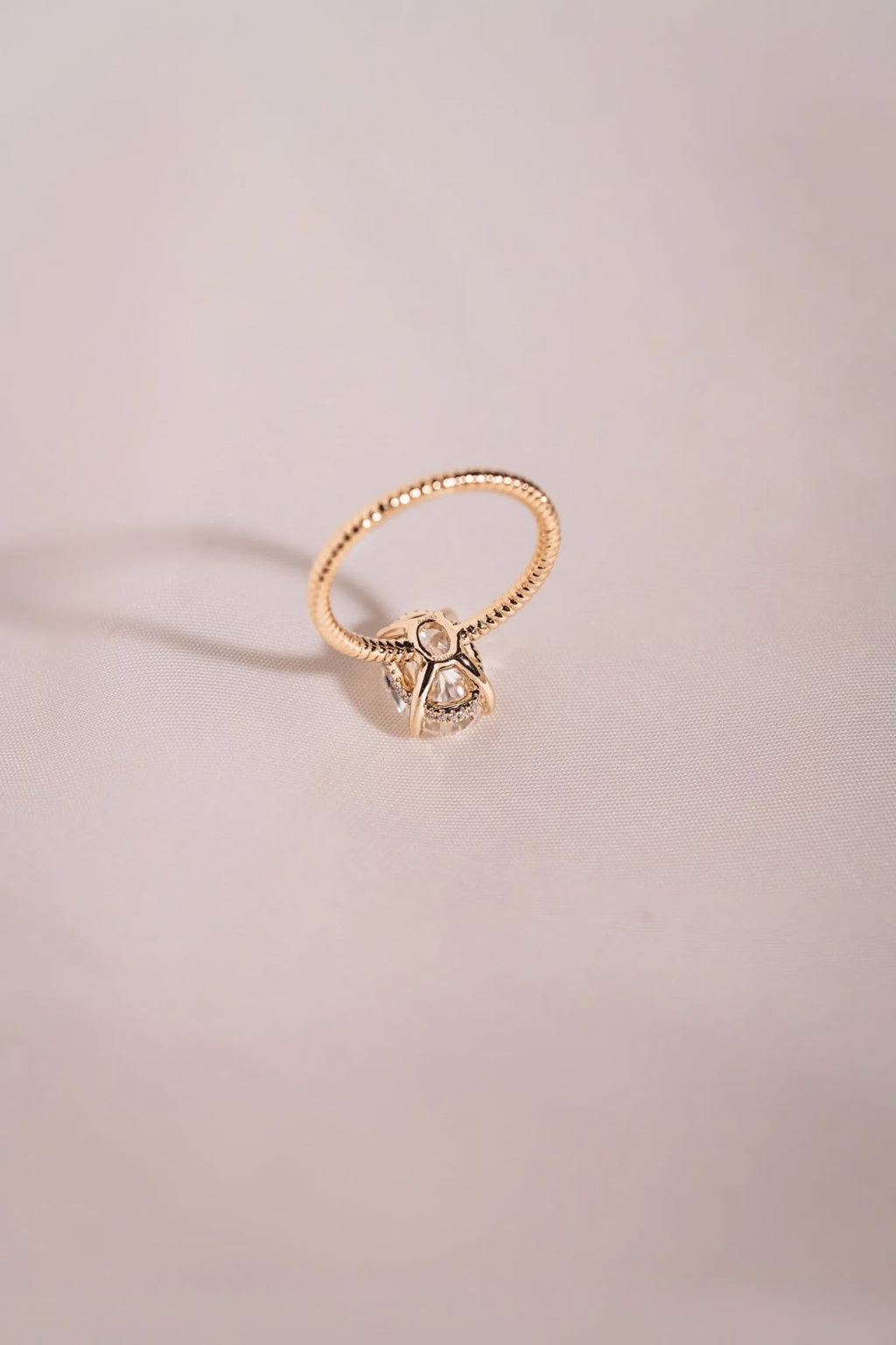 Oval Diamond Classic Hidden Halo Engagement Ring
