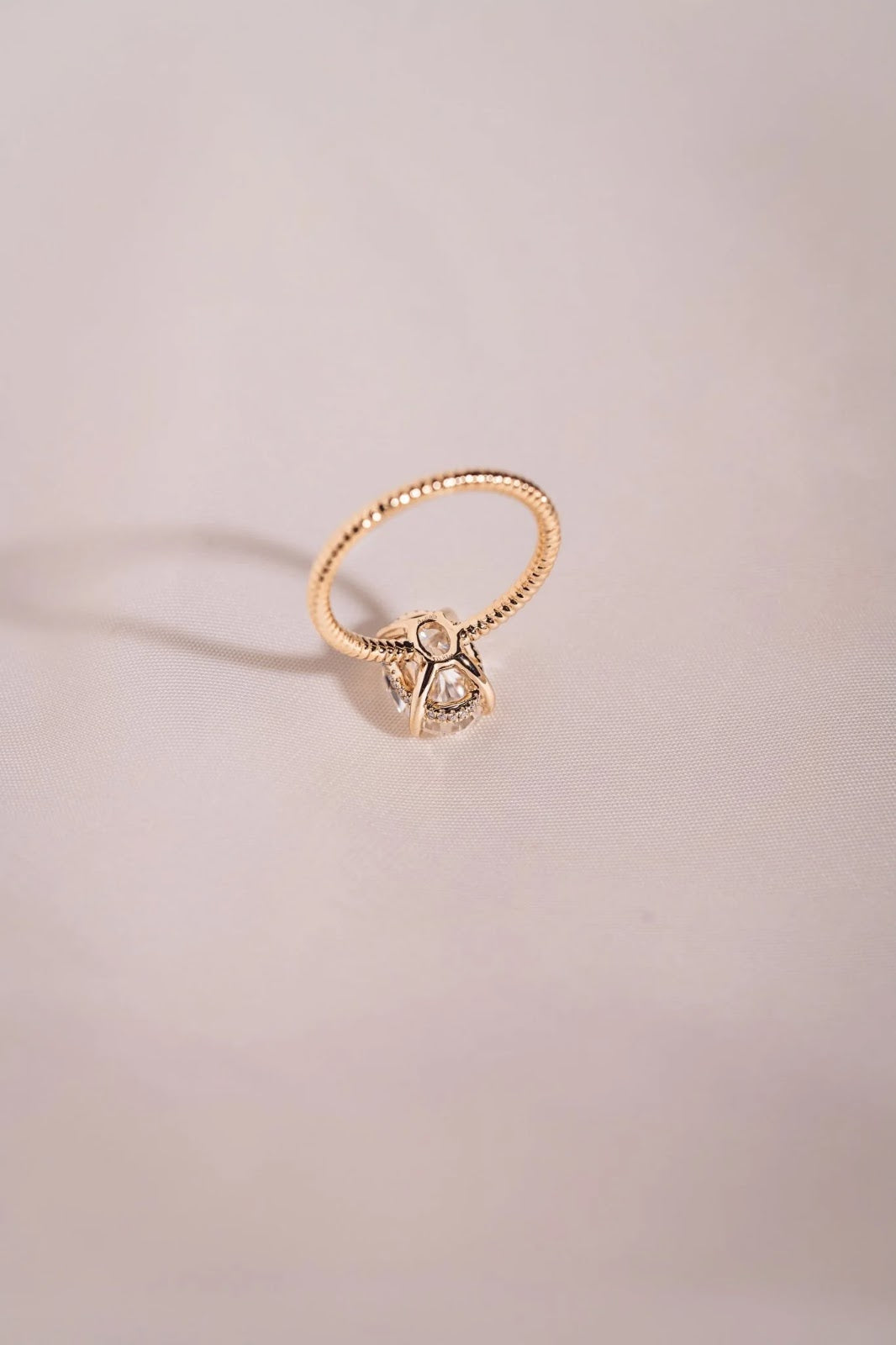 Oval Diamond Classic Hidden Halo Engagement Ring