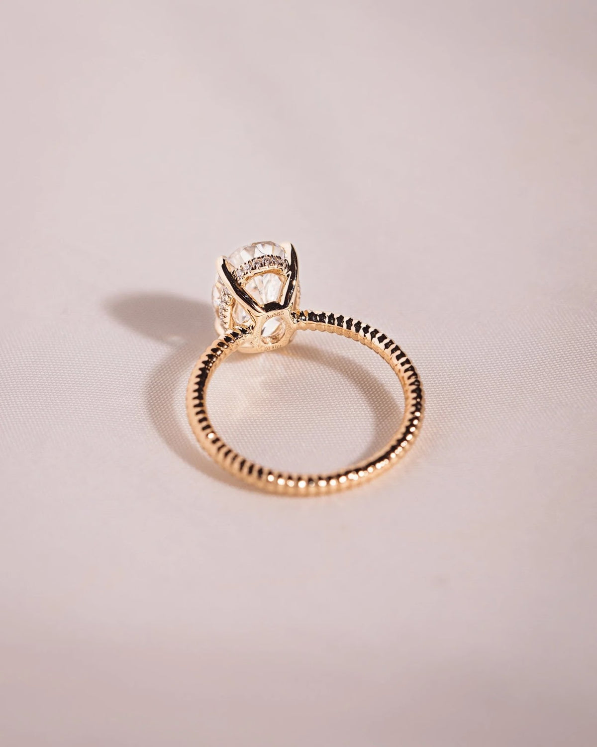 Oval Diamond Classic Hidden Halo Engagement Ring
