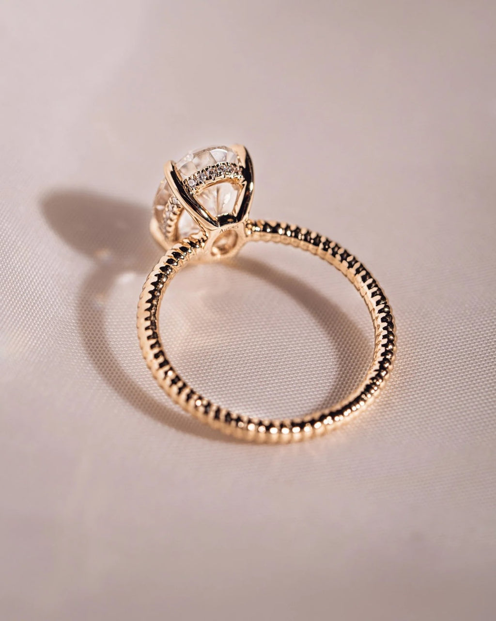 Oval Diamond Classic Hidden Halo Engagement Ring