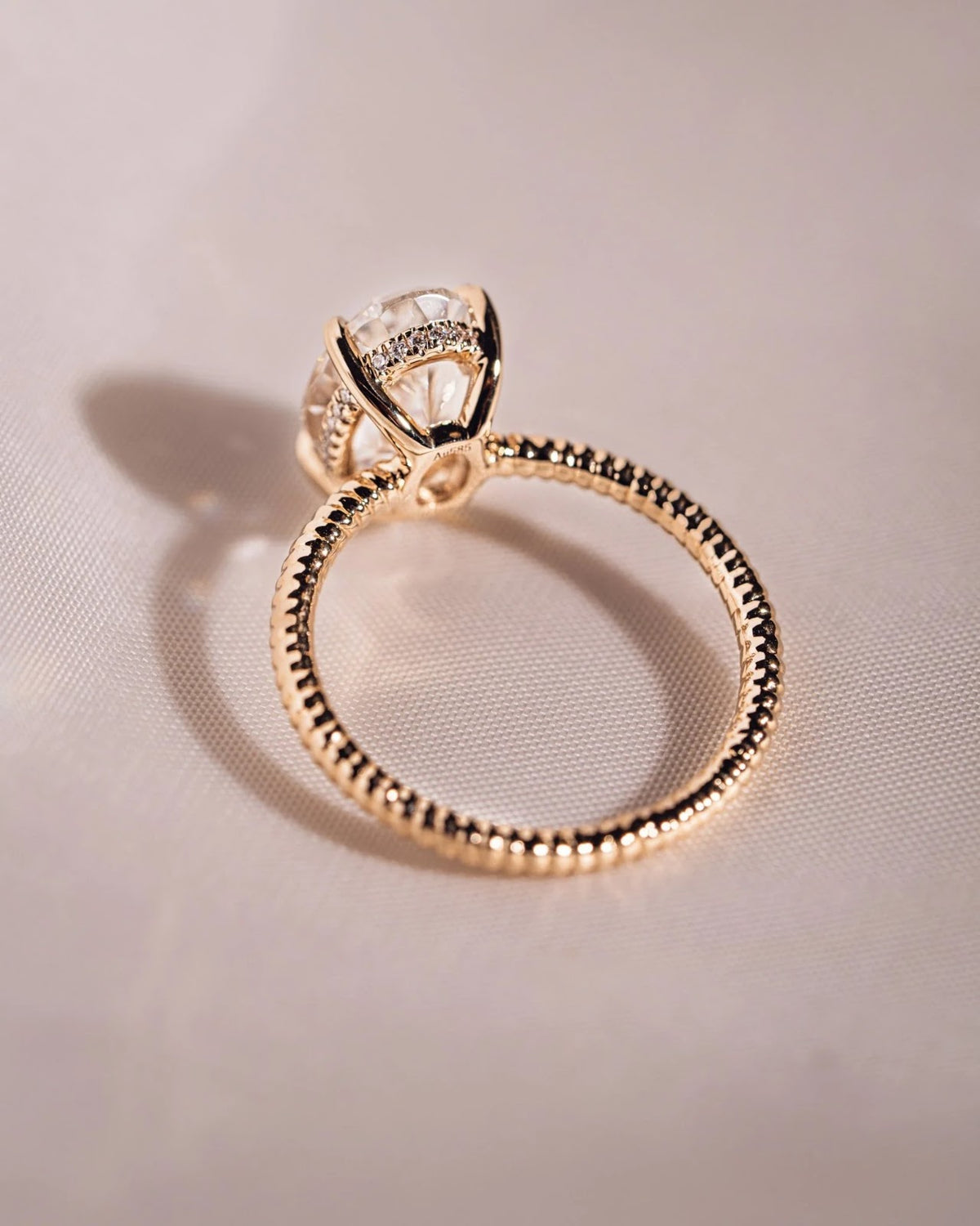 Oval Diamond Classic Hidden Halo Engagement Ring