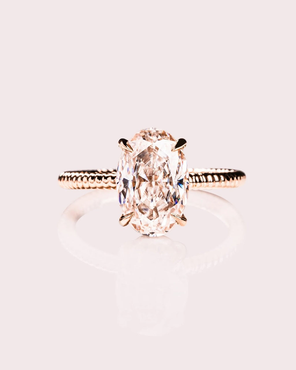 Oval Diamond Classic Hidden Halo Engagement Ring