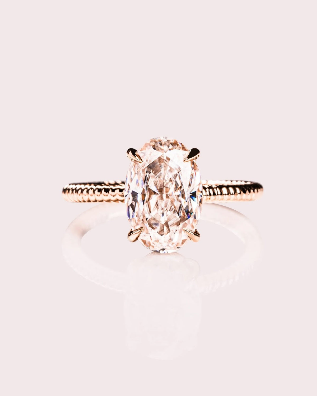 Oval Diamond Classic Hidden Halo Engagement Ring