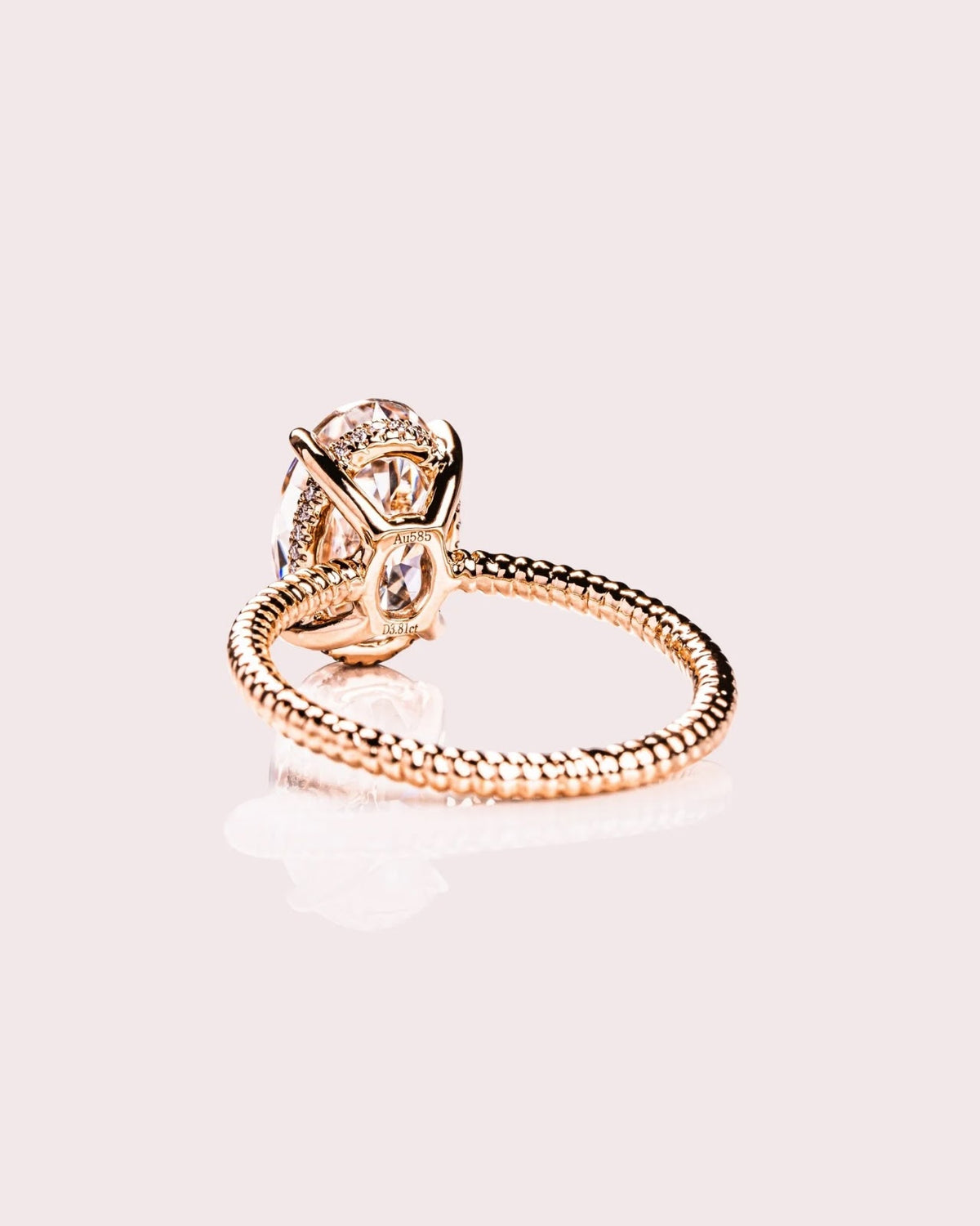 Oval Diamond Classic Hidden Halo Engagement Ring