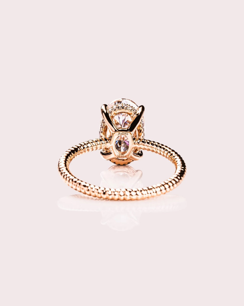 Oval Diamond Classic Hidden Halo Engagement Ring