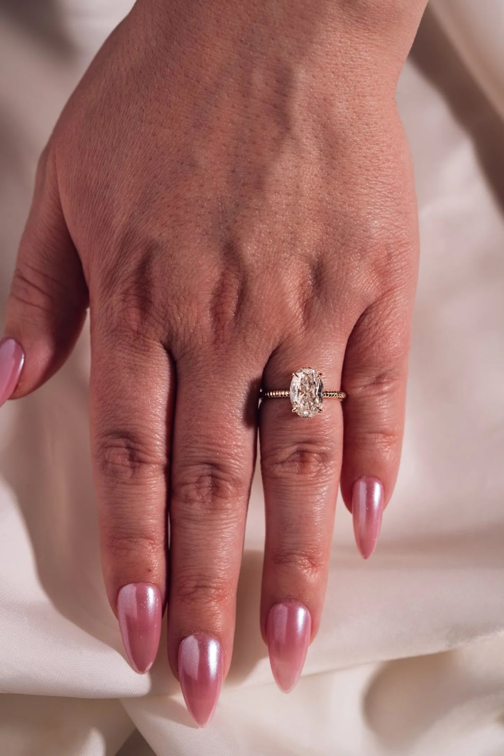 Oval Diamond Classic Hidden Halo Engagement Ring