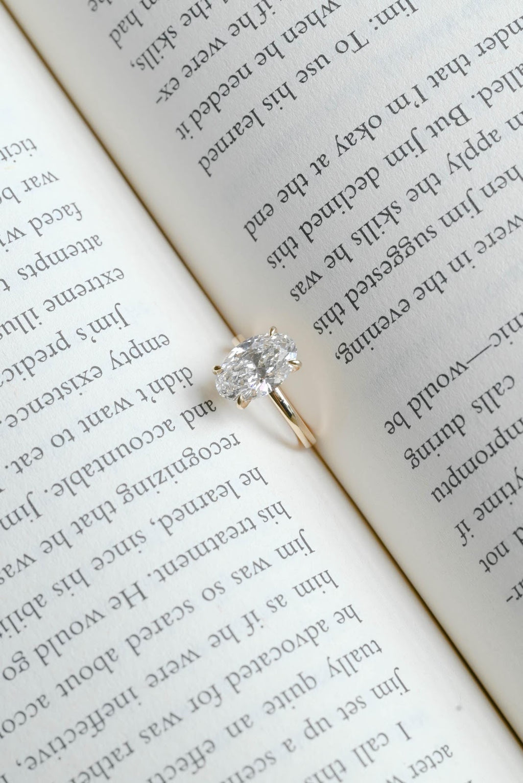 Oval Diamond Delicate Hidden Halo Engagement Ring