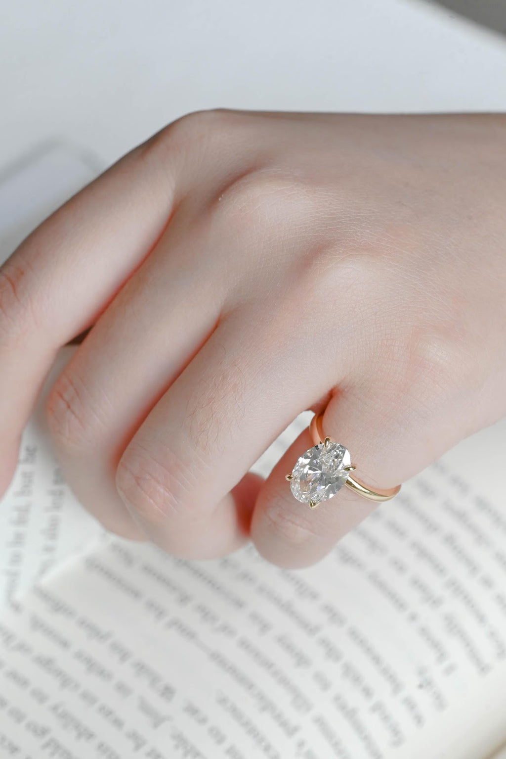 Oval Diamond Delicate Hidden Halo Engagement Ring