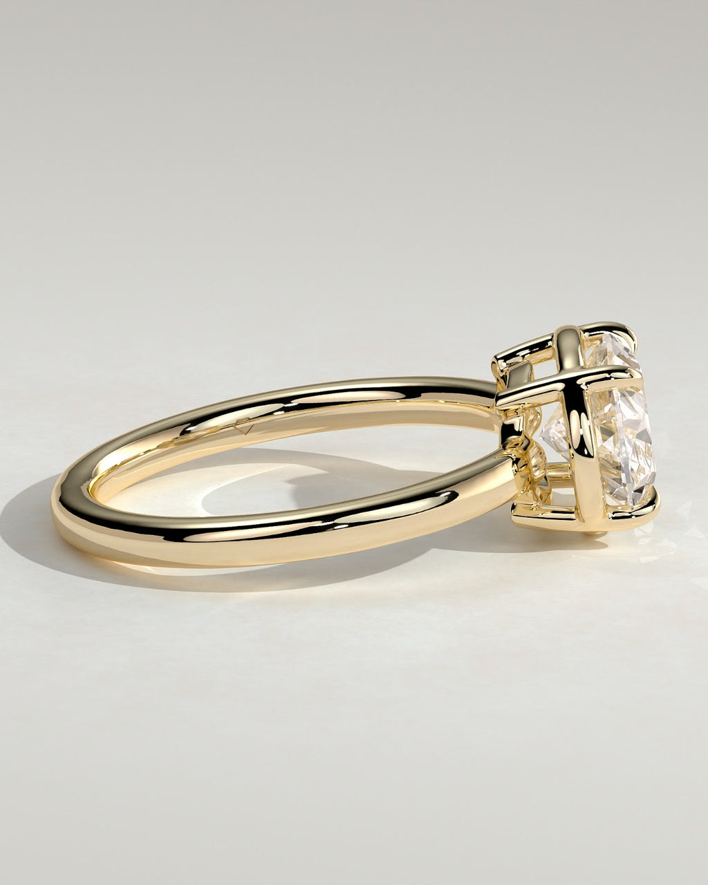 Oval Diamond East West Bezel Frame Engagement Ring